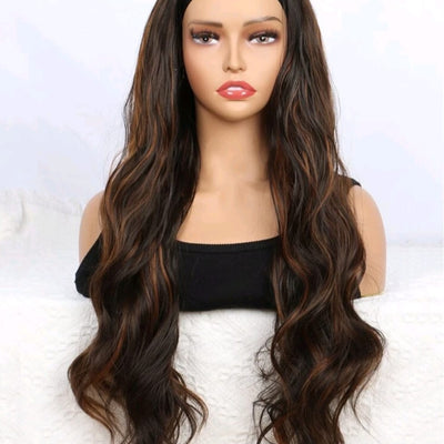 Ombré honey brown headband wig